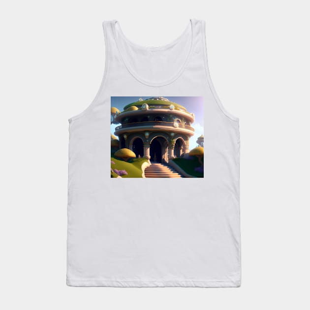 Parnassus Round Cozy Palace Futuristic Art Nouveau Tank Top by entwithanaxe